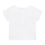 Carre'Ment Beau T-Shirt Rundhals Einfarbig mit Kontrastdruck Weiß Für Neugeborene