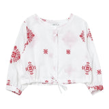 Little Ludo Langarmshirt einfarbig mit Kontraststickerei weiß für Mädchen