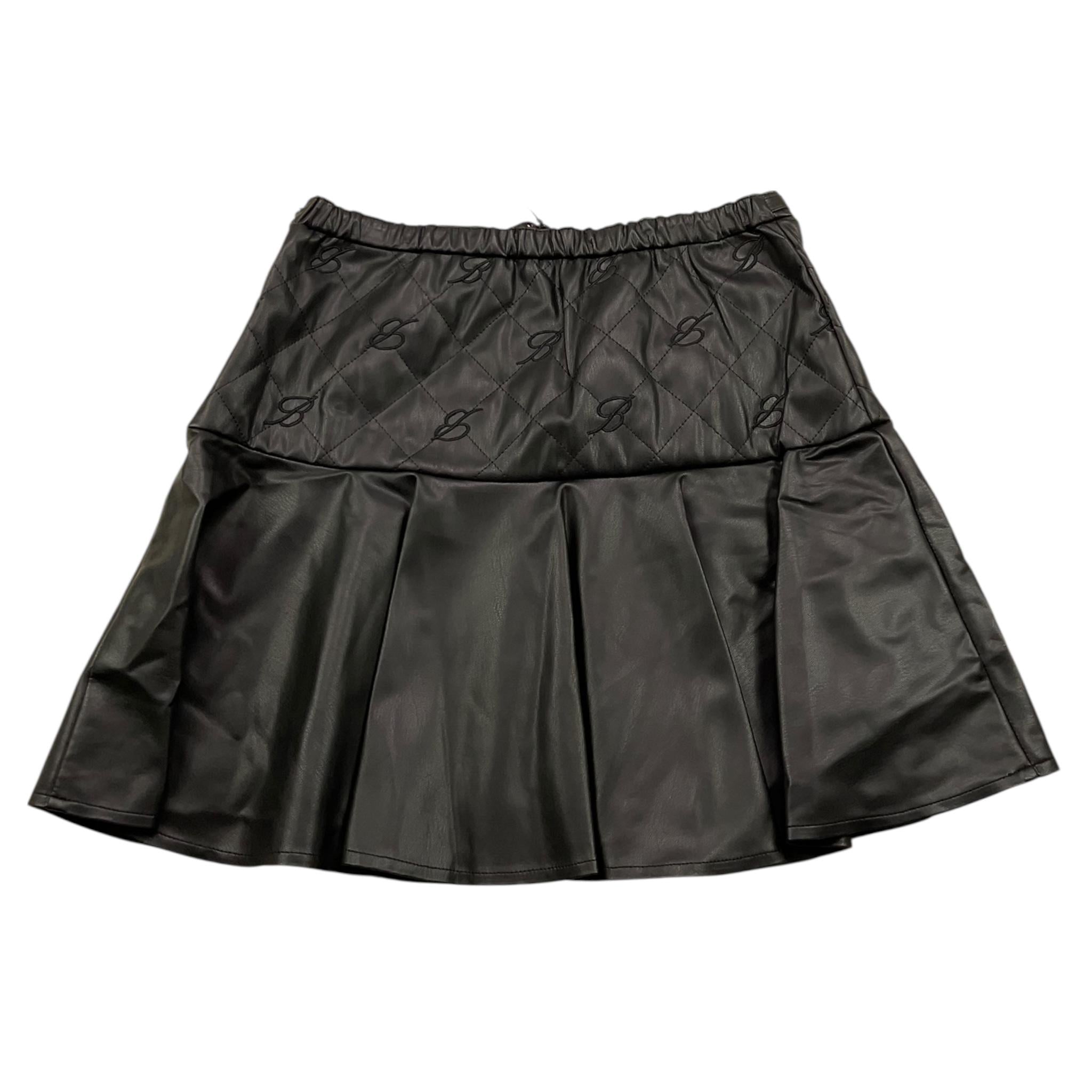 MISS BLUMARINE gonna tinta unita in ecopelle Nero per Bambina IF4046 NERO MISS BLUMARINE 