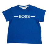 Boss T-Shirt Girocollo Tinta Unita con Stampa per Neonato J05908 BLU BOSS 