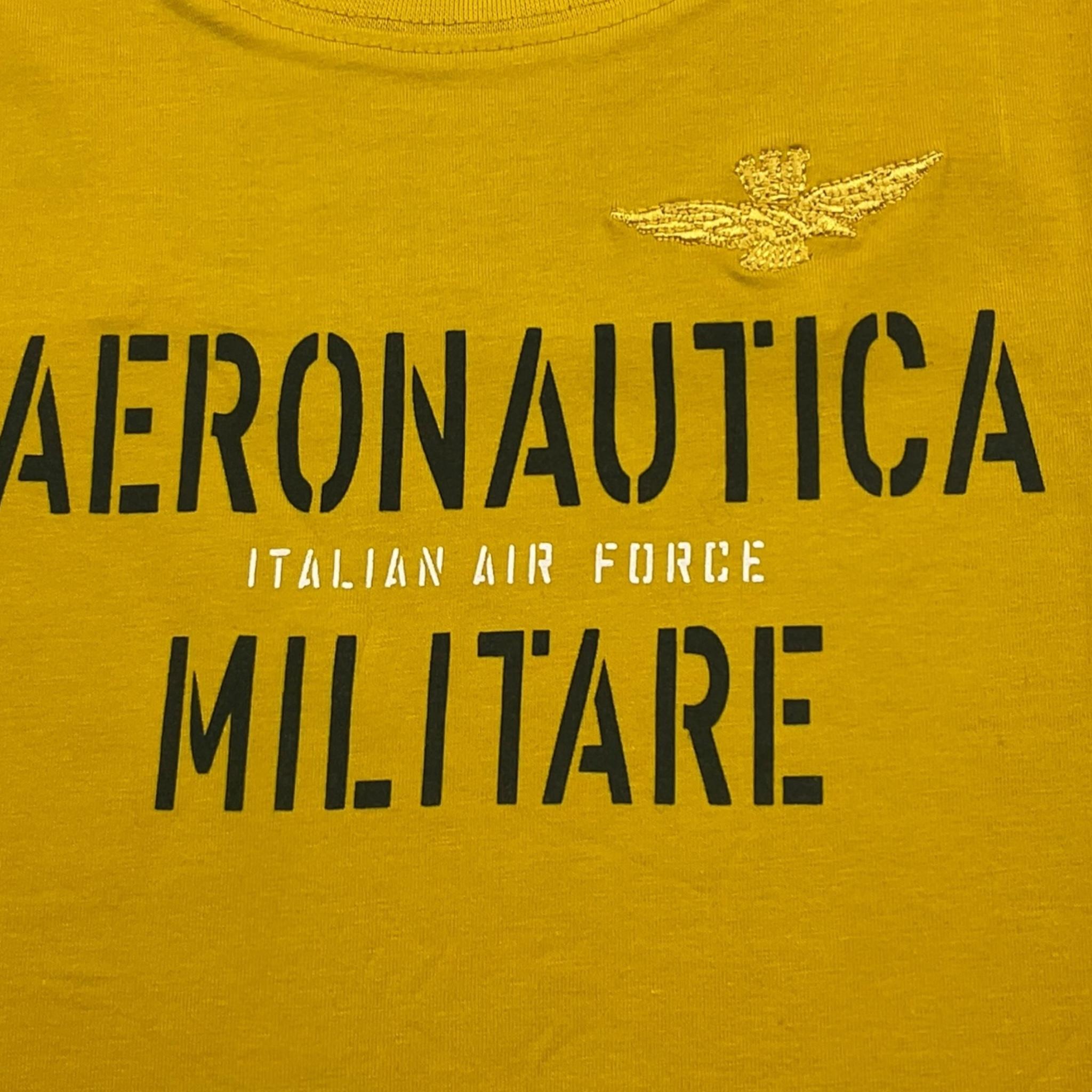 AERONAUTICA MILITARE t-shirt girocollo tinta unita con stampa Giallo per Bambino 242TS0001AJRJ6644 GIALLO AERONAUTICA MILITARE 
