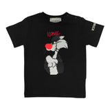 Iceberg T-Shirt Rundhalsausschnitt einfarbig mit schwarzem Aufdruck für Neugeborene