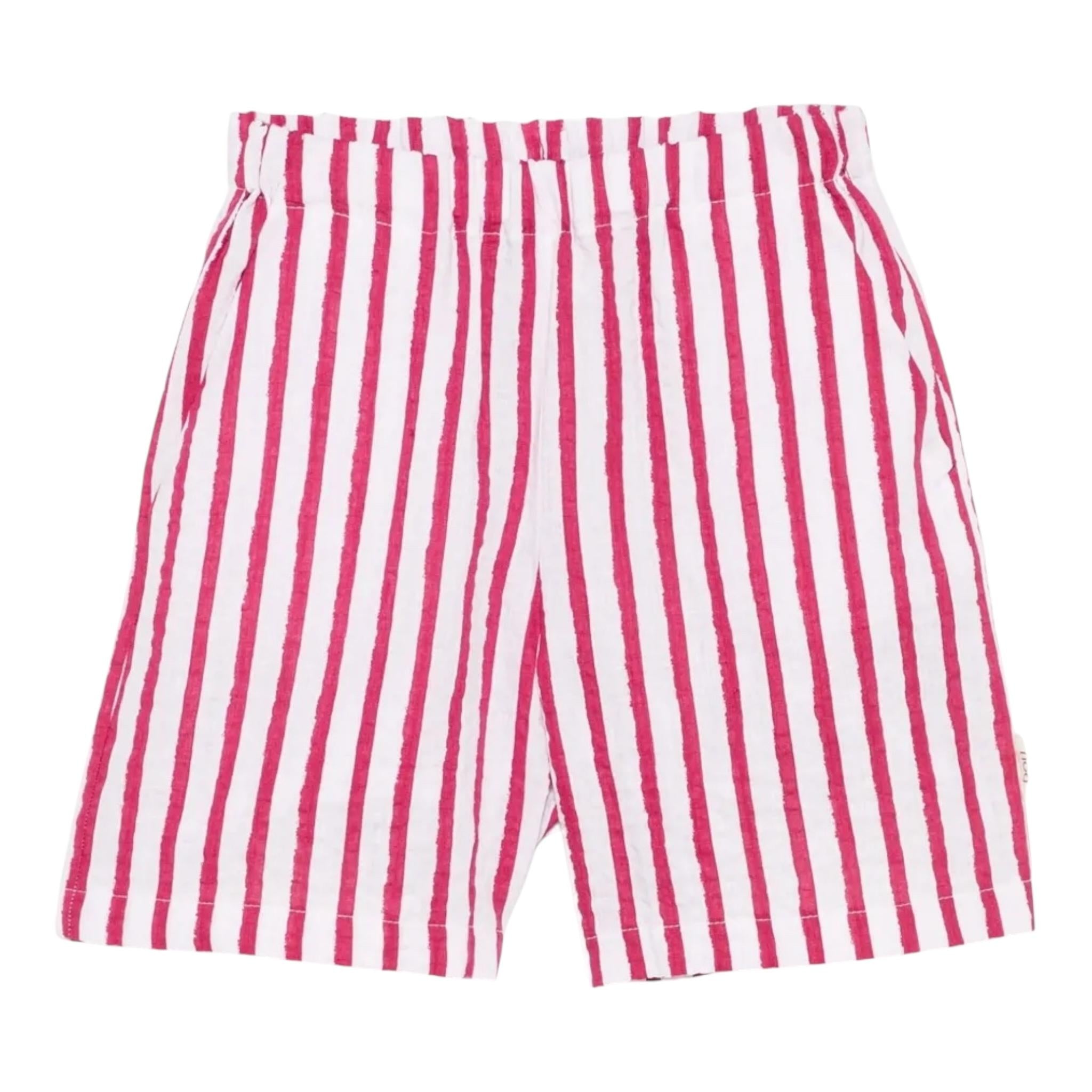 Dou Dou Shorts Bicolore con Fantasia A Righe per Bambina DW6Q39 BIANCO DOU DOU 