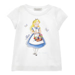 Monnalisa T-Shirt Girocollo Tinta Unita con Stampa per Bambina 11E622XX BIANCO MONNALISA 