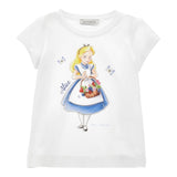 Monnalisa T-Shirt Girocollo Tinta Unita con Stampa per Bambina 11E622XX BIANCO MONNALISA 