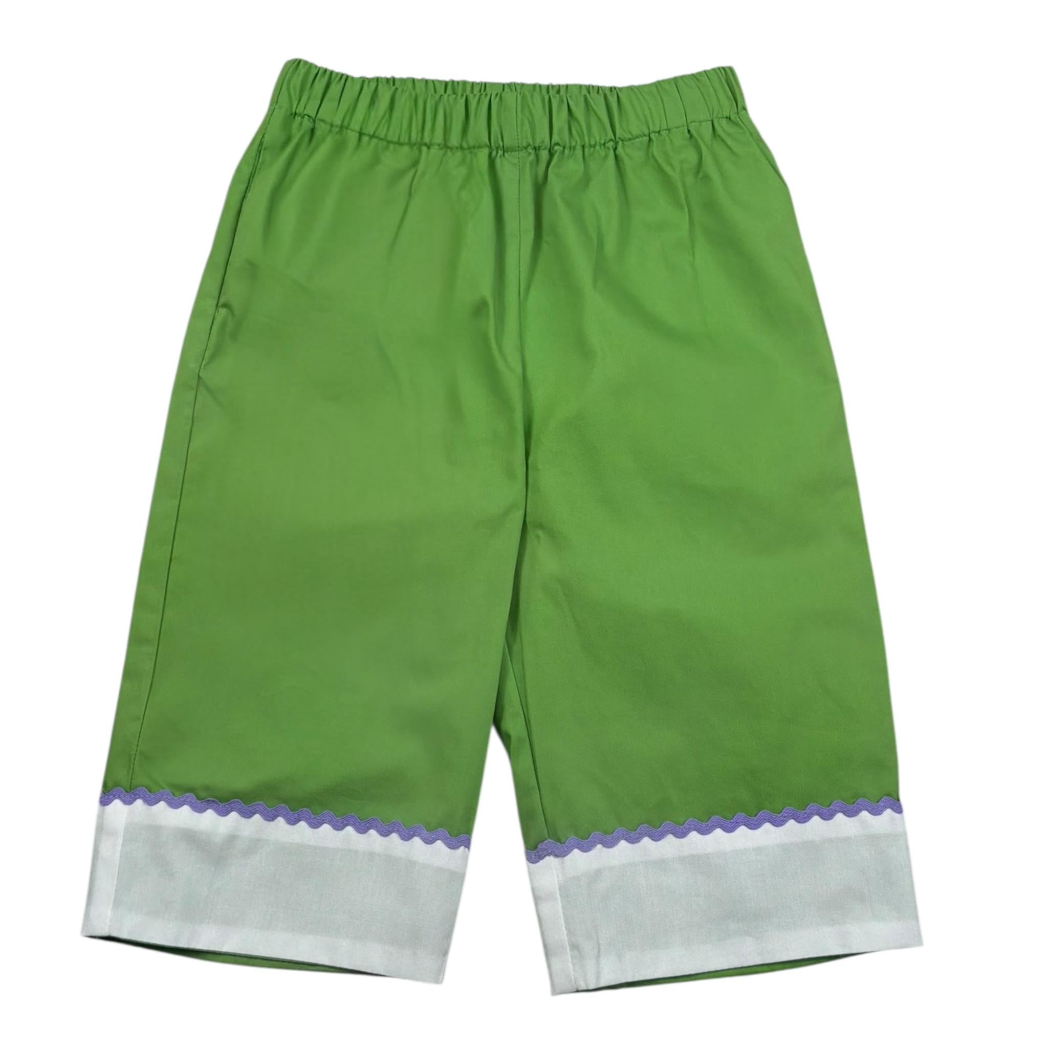 Ilfarobimbi Pantalone Tinta Unita con Elastico In Vita per Neonata IFB50484X VERDE ILFAROBIMBI 
