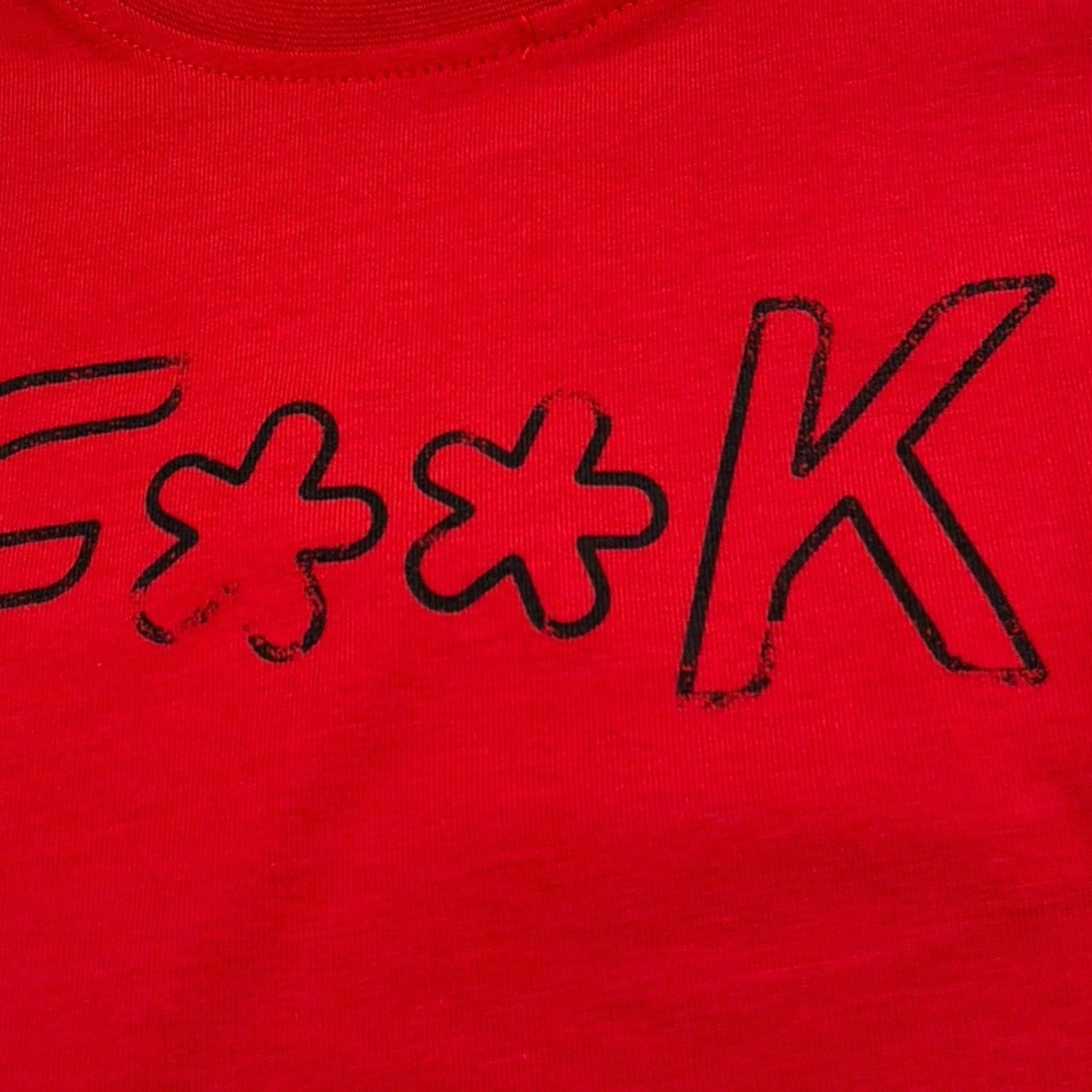 F**K T-Shirt Girocollo Tinta Unita con Stampa per Bambino FJ224210RSJ ROSSO F**K 