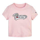 Tommy Hilfiger T-Shirt Girocollo Tina Unita con Stampa per Neonata KB0KB01623 ROSA TOMMY HILFIGER 