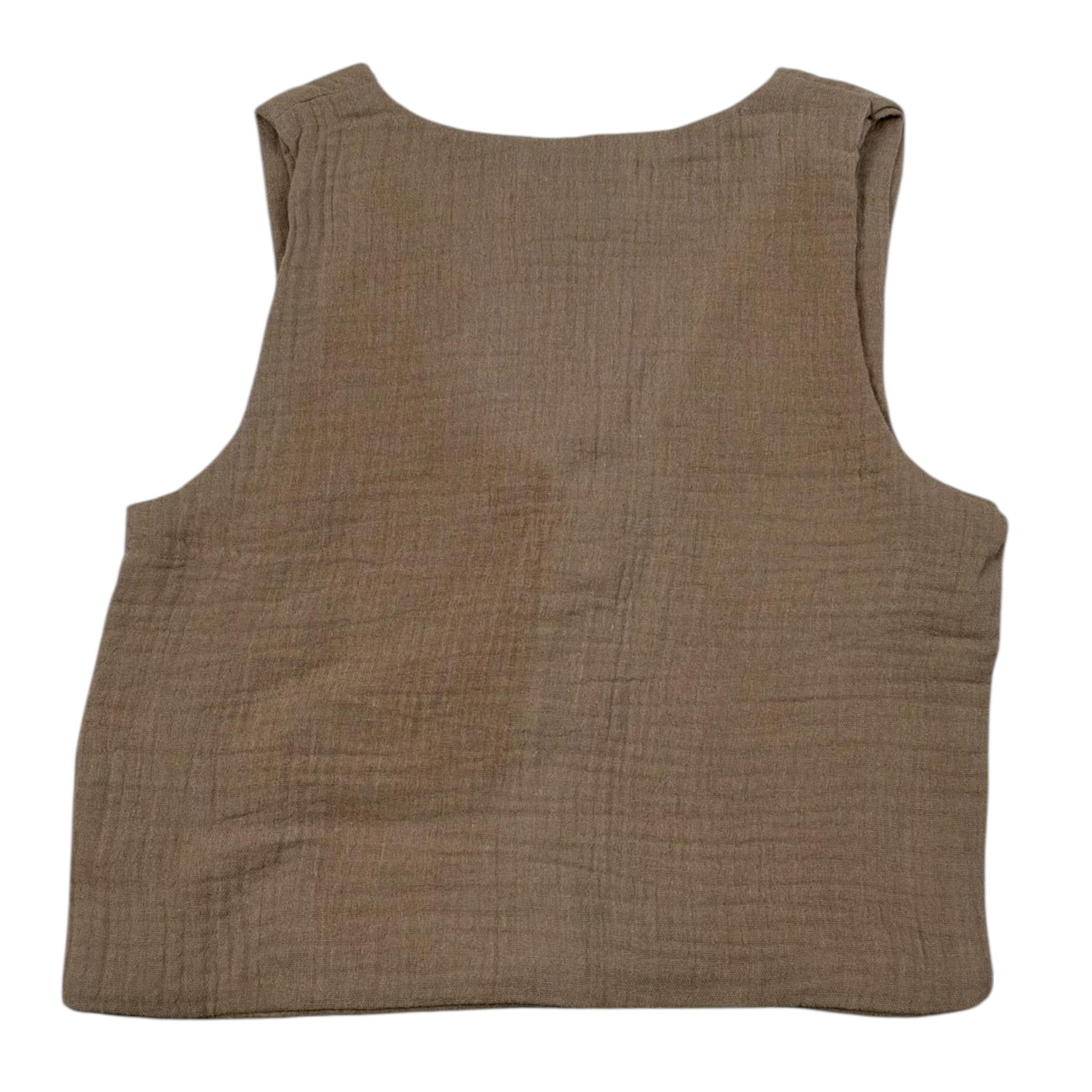 Petit Indi Gilet Tinta Unita per Neonato SS25BK7228X MARRONE PETIT INDI 