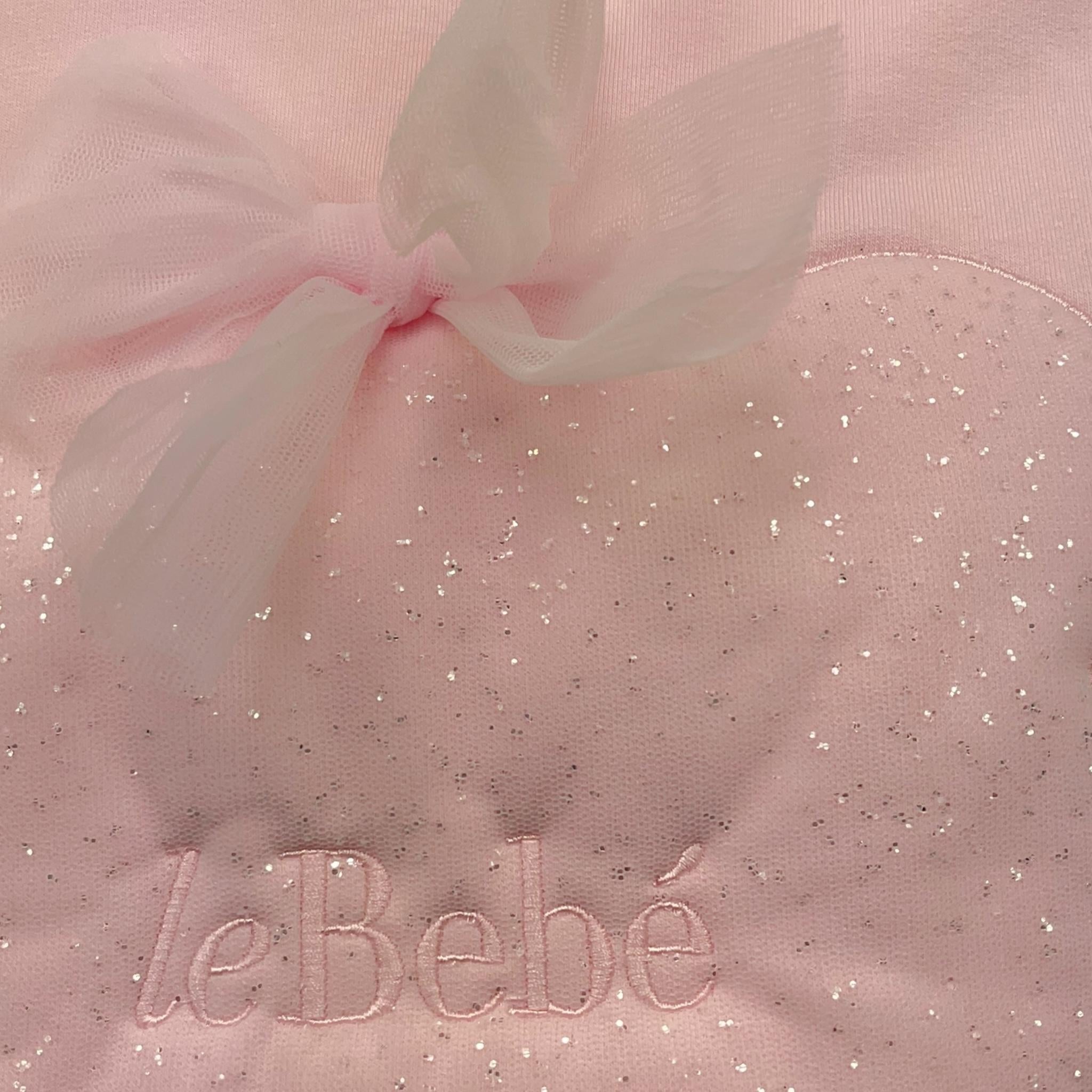 LE BEBE' coperta tinta unita con stampa Rosa per Neonata LBG4892 ROSA LE BEBE' 