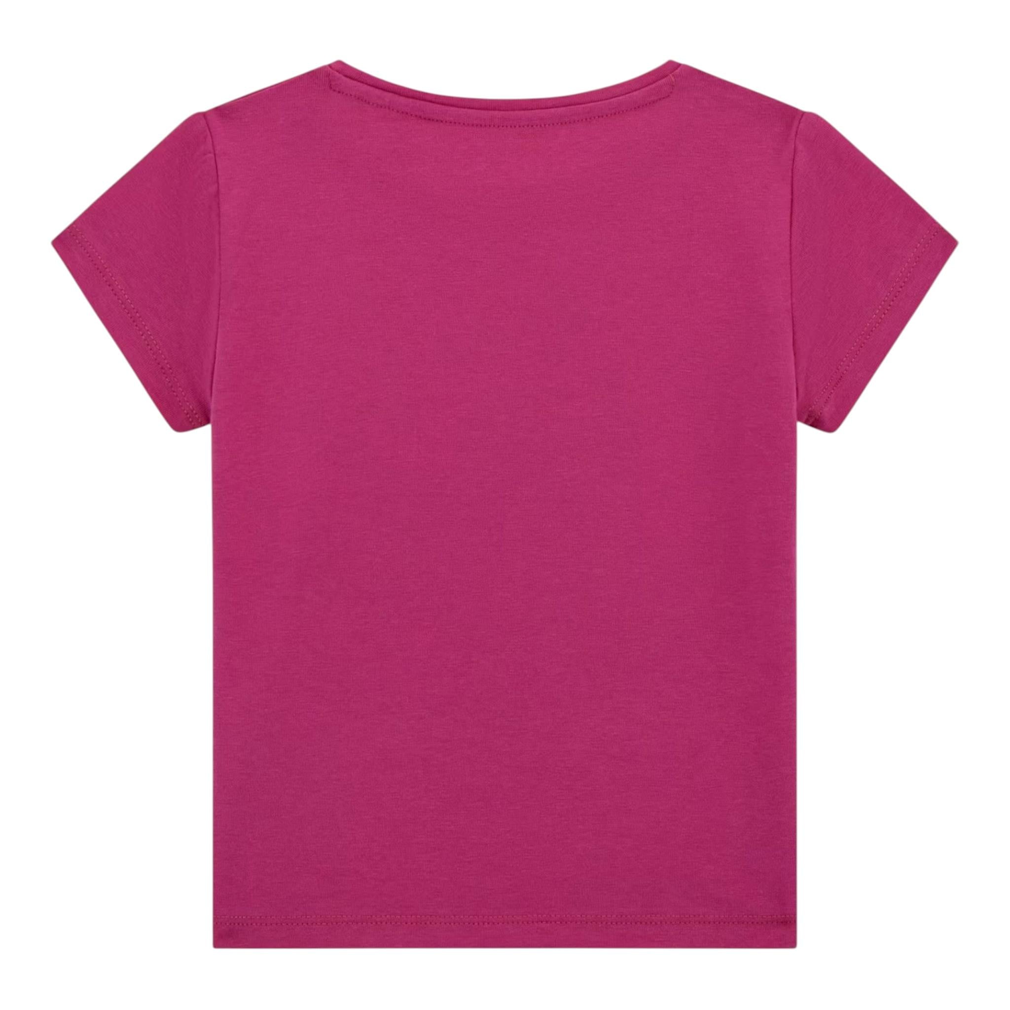 Guess T-Shirt Girocollo Tinta Unita con Stampa per Neonata K5GI08K6YW4XN MAGENTA GUESS 