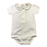 Wedoble Bodysuit mit halben Ärmeln, einfarbig, mit weißem Kragen für Babys