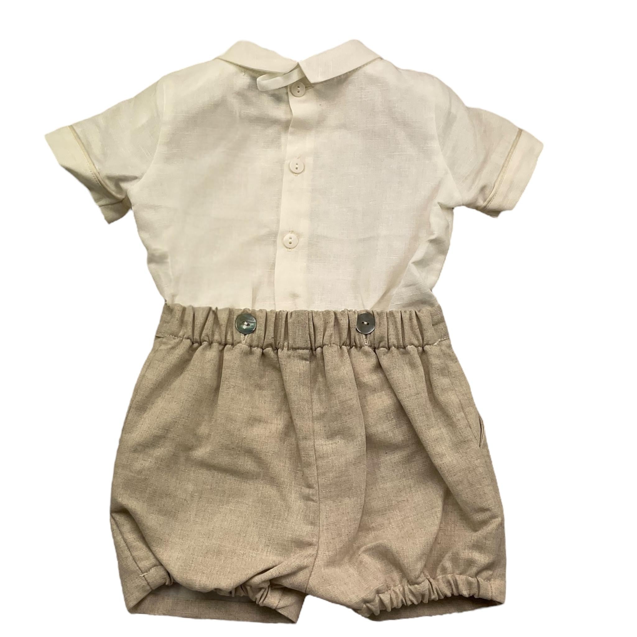 Pontoporponto Completo 2 Pezzi Camicia-Culotte per Neonato 5322 PANNA/BEIGE PONTOPORPONTO 