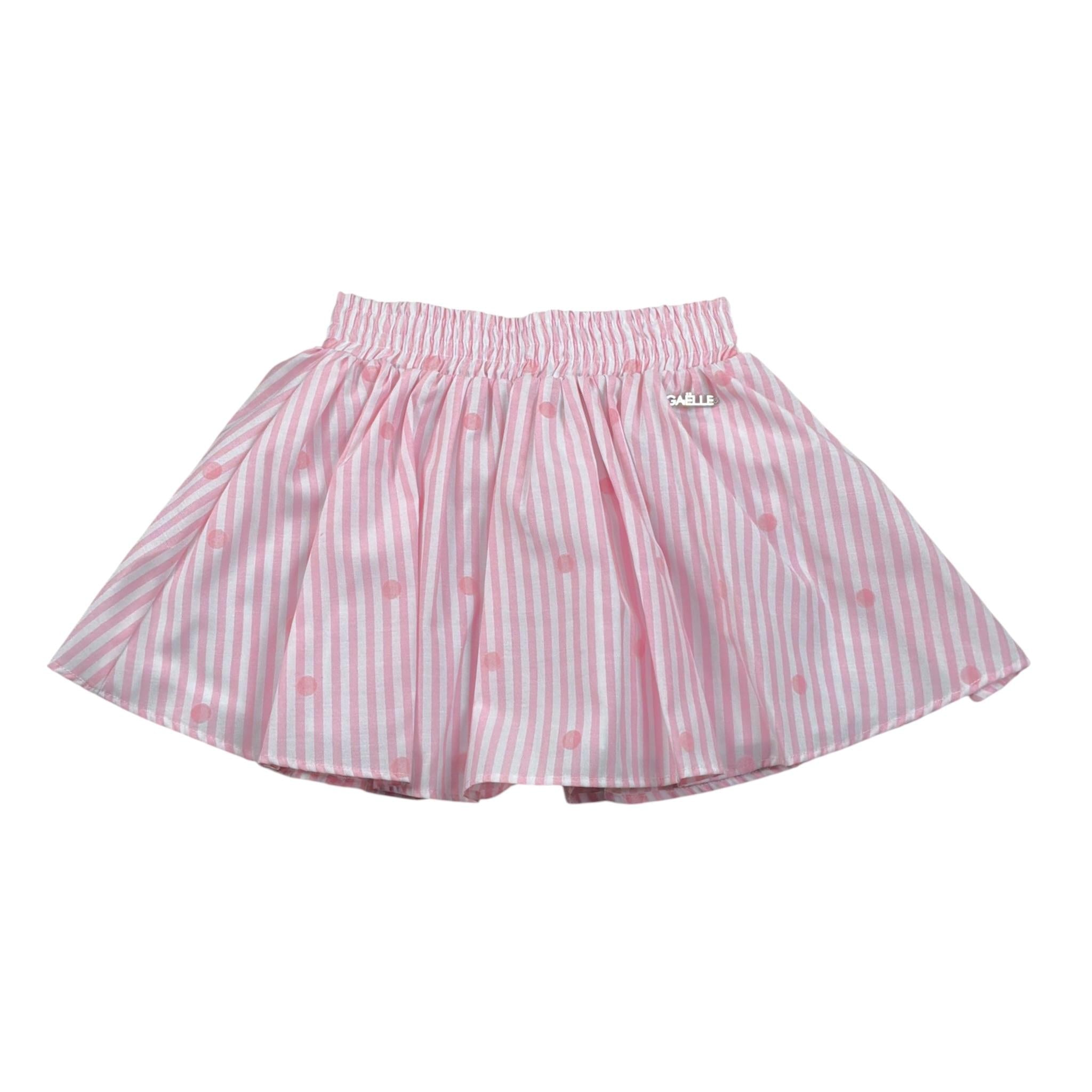 Gaelle Gonna Bicolore con Fantasia A Righe Bianco/Rosa per Bambina 2746G00498 BIANCO/ROSA GAELLE 