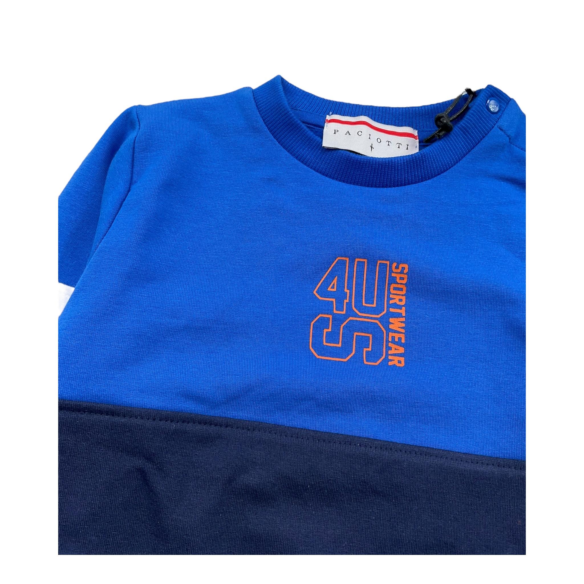 CESARE PACIOTTI felpa chiusa bicolore girocollo Blu per Neonato MFP2304B BLU CESARE PACIOTTI 