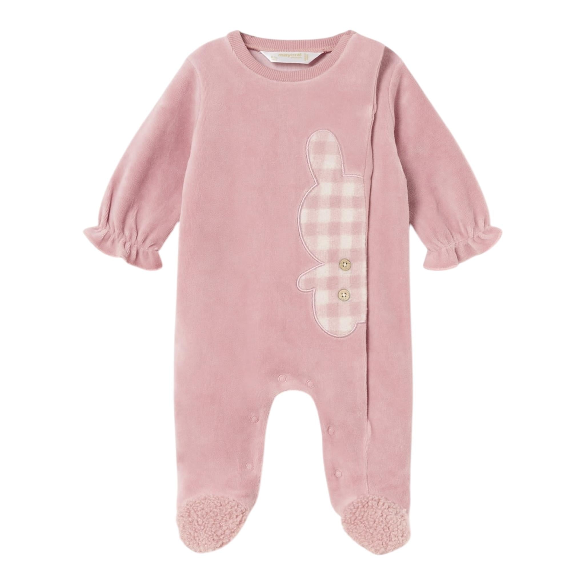 MAYORAL tutina manica lunga tinta unita in ciniglia Rosa per Neonata 2781 ROSA MAYORAL 