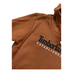 TIMBERLAND felpa chiusa con cappuccio tinta unita con logo Marrone per Bambino T25U56T MARRONE TIMBERLAND 