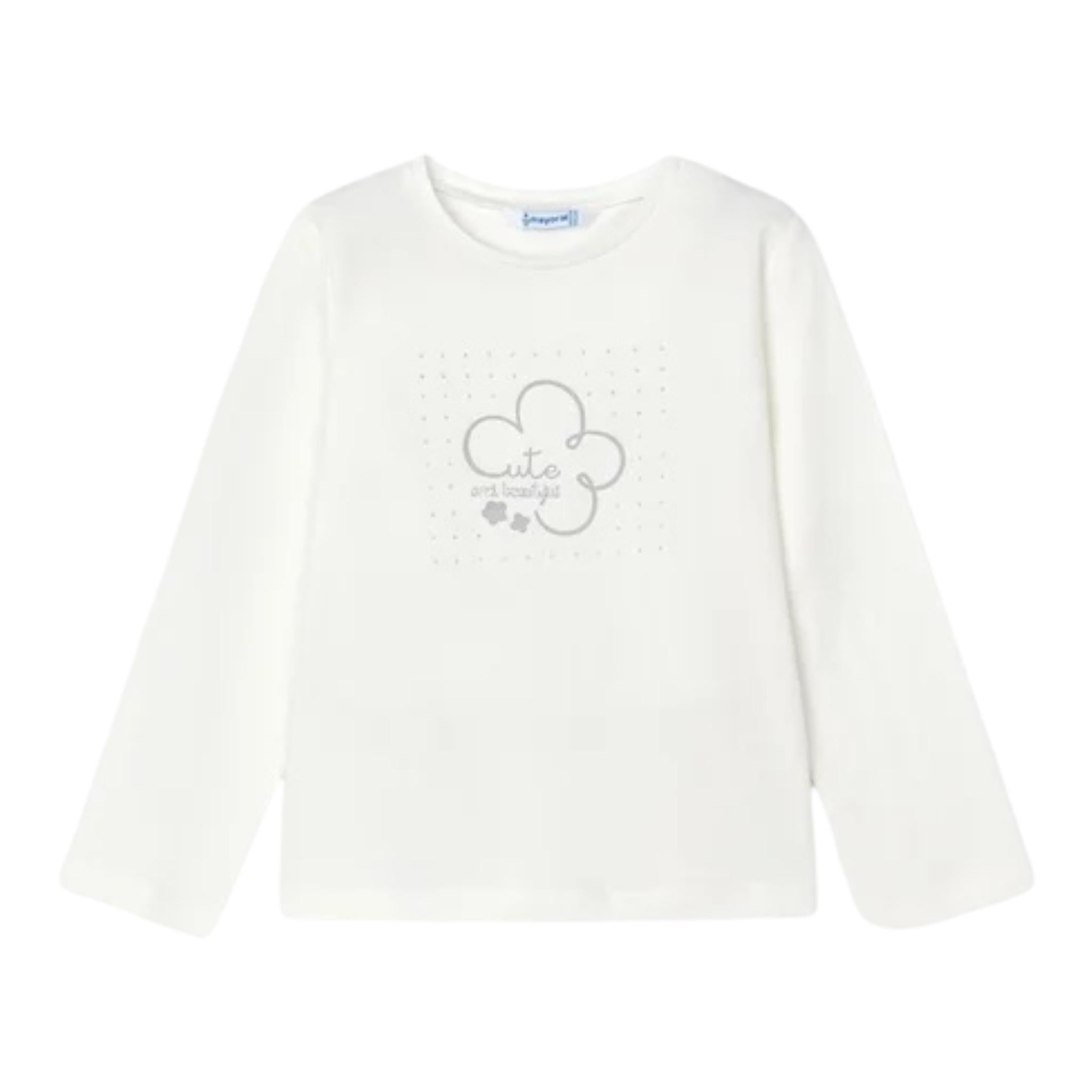 MAYORAL shirt gircollo tinta unita con stampa Bianco per Neonata 178N BIANCO MAYORAL 