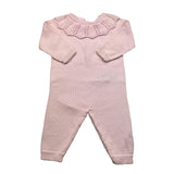 Wedoble Einfarbiger rosa Langarm-Strampler für Babymädchen