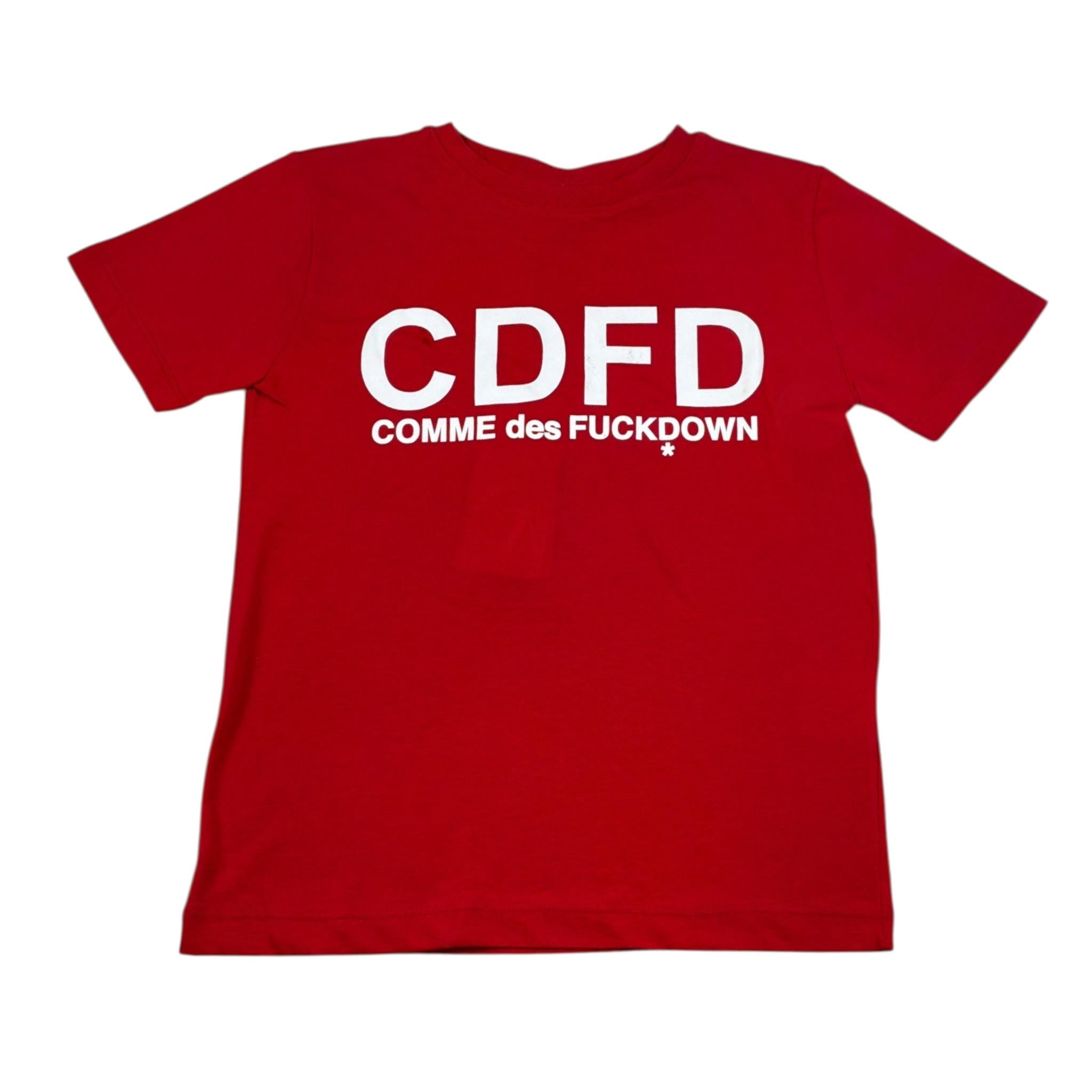 Comme Des Fuckdown T-Shirt tinta unita con Stampa Rosso per Bambino TSCD2111J ROSSO COMME DES FUCKDOWN 