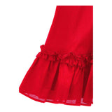 Monnalisa Abito Tinta Unita Monospalla con Balze per Bambina 17C907 ROSSO MONNALISA 