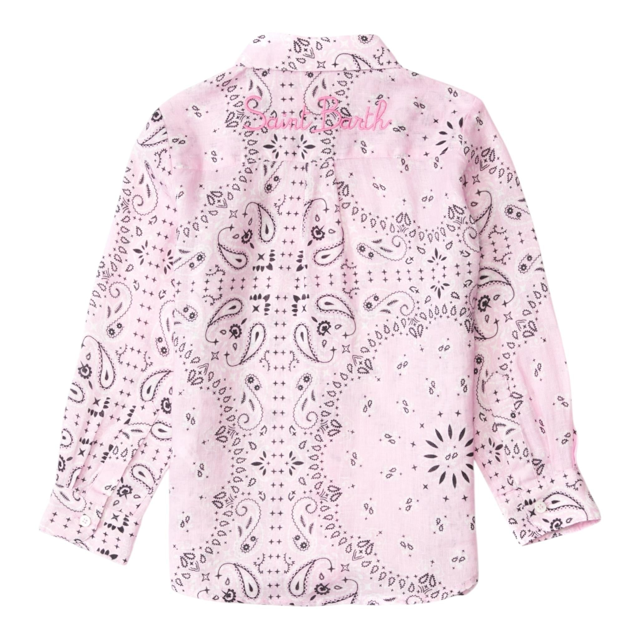 Saint Barth Camicia Manica Lunga Tinta Unita Stampa Fantasia per Bambina BRIG0030494 ROSA SAINT BARTH 