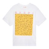 Marni T-Shirt Girocollo Tinta Unita con Stampa per Bambino M01414 BIANCO MARNI 