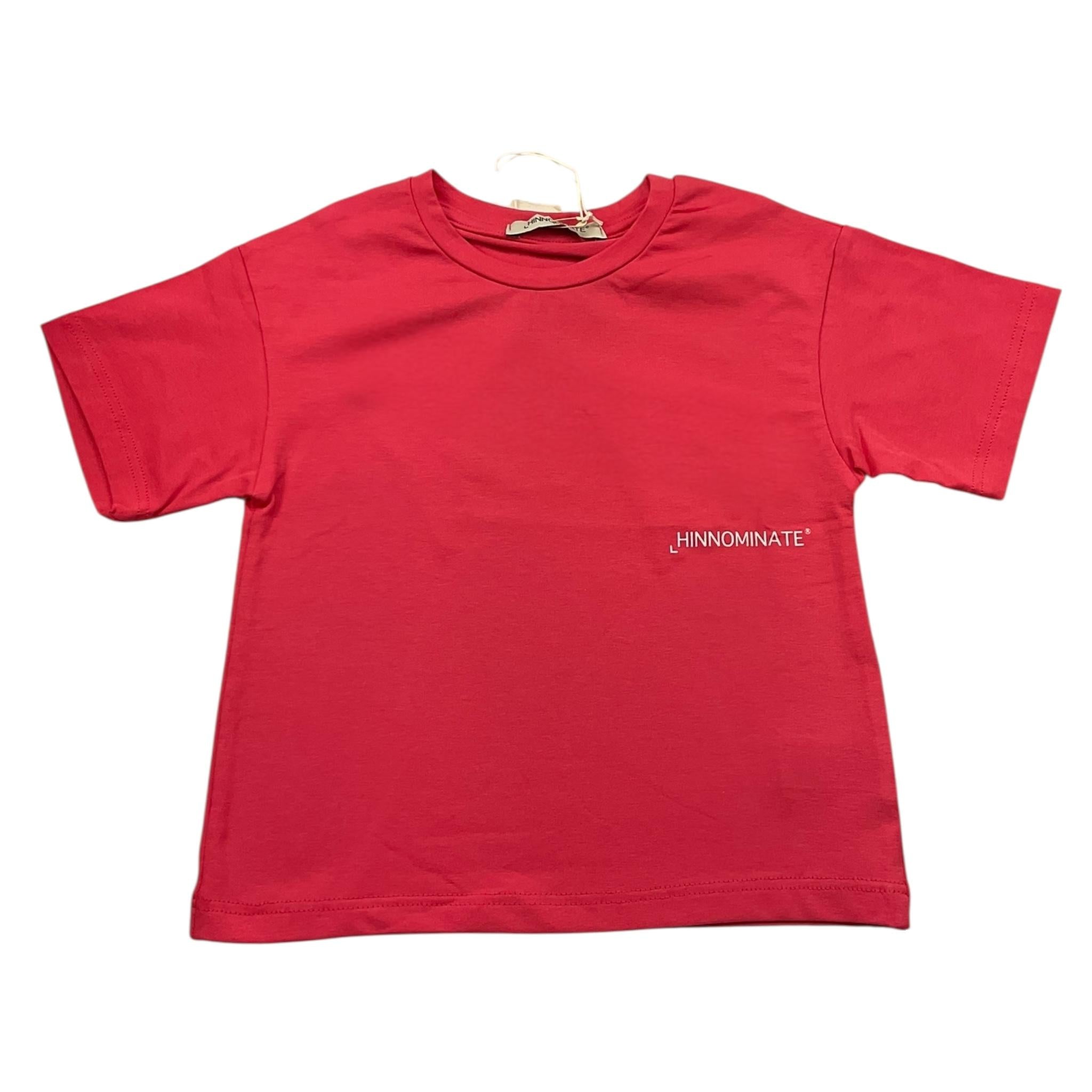 Hinnominate T-Shirt Girocollo Tinta Unita con Logo per Bambina 3646MOO162 CORALLO HINNOMINATE 