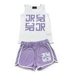 John Richmond Completo 2 Pezzi Canotta-Short Bicolore per Bambina RGP26016CJ BIANCO/LILLA JOHN RICHMOND 