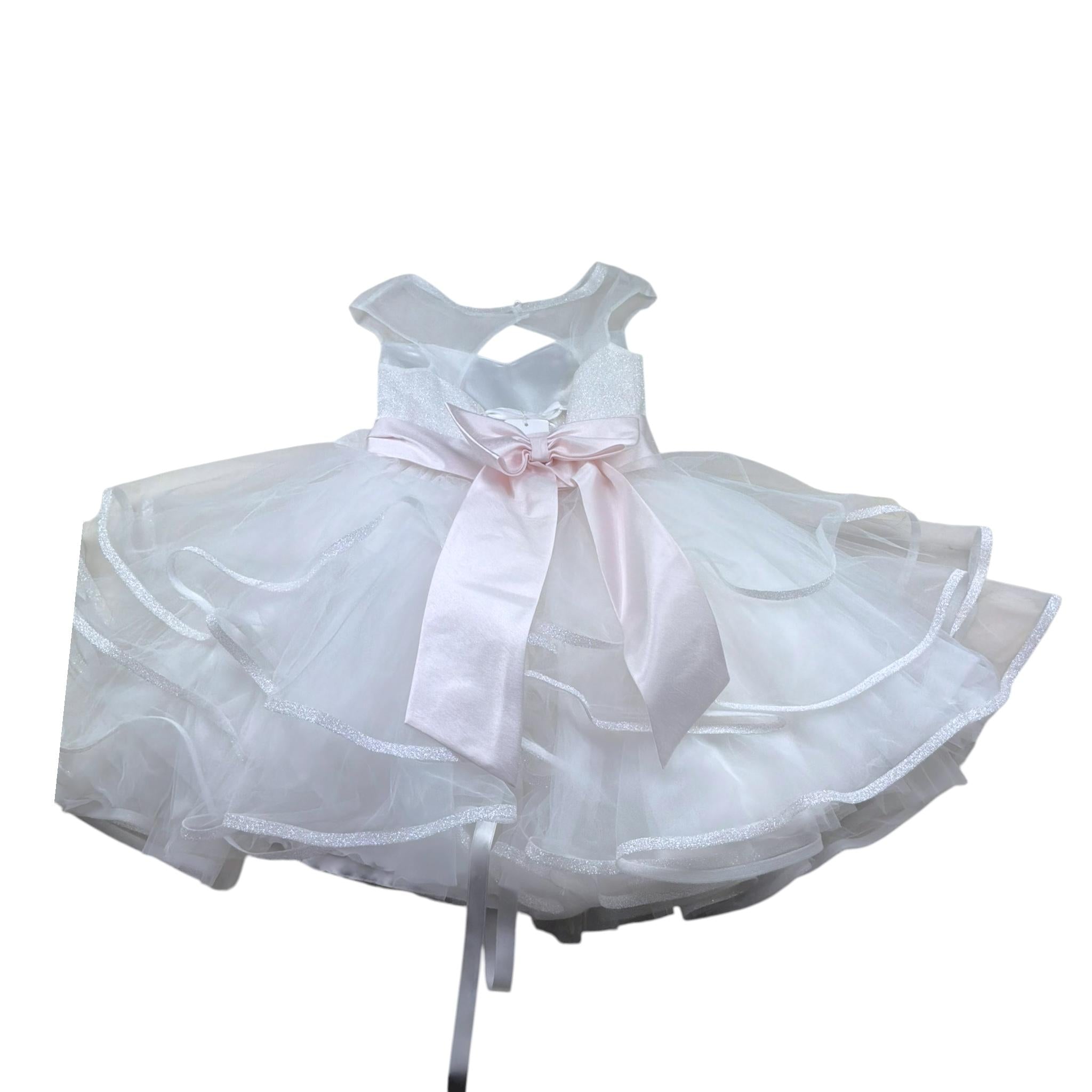 Modi Collezione Abito Cerimonia Rinta Unita con Brillantini per Bambina J30807V BIANCO MODI COLLEZIONE 