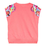 Billieblush Einfarbiges Pailletten-T-Shirt mit Rundhalsausschnitt und Gummizug in Rosa für Mädchen