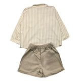 Valentina Bebes Zweifarbiges Shirt-Bermuda-Set Weiß/Beige Für Neugeborene