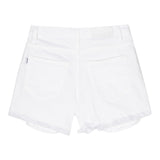 Msgm – Einfarbige Shorts mit verstellbarer Taille und weißem Logo-Print für Mädchen