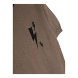Neil Barrett – Einfarbiges braunes Strick-T-Shirt mit Rundhalsausschnitt für Jungen