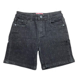 Cesare Paciotti Einfarbige Denim-Bermuda-Shorts mit verstellbarem Bund Schwarz für Jungen
