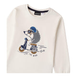 SARABANDA shirt girocollo tinta unita con stampa Bianco per Neonato A130 BIANCO SARABANDA 