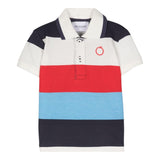 Trussardi Poloshirt mit halblangen Ärmeln, mehrfarbiges Streifenmuster für Neugeborene