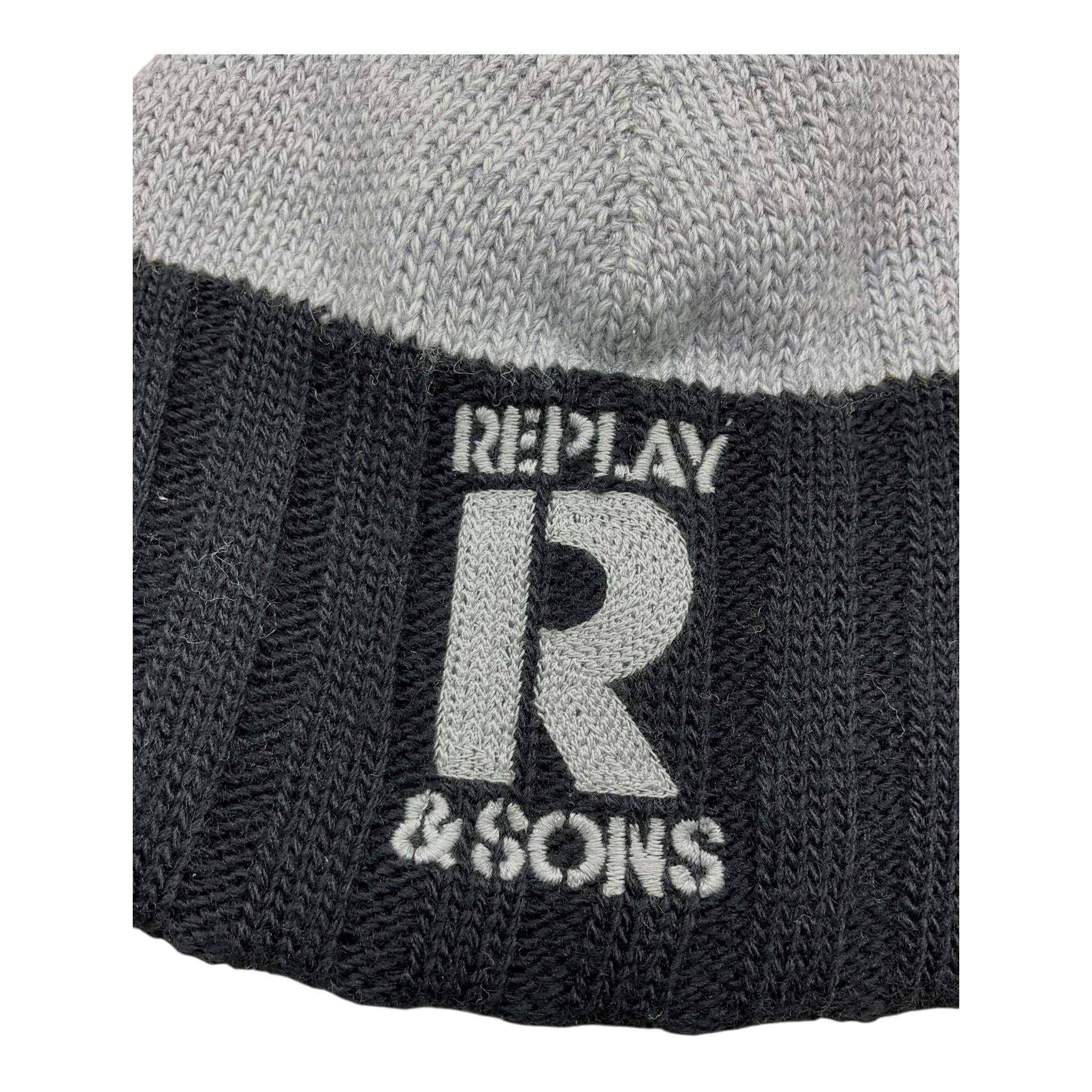 REPLAY & SONS cappelli bicolore con logo Grigio per Bambino R2141 GRIGIO REPLAY & SONS 
