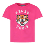 Kenzo T-Shirt Girocollo Tinta Unita con Stampa per Neonata K61054N ROSA KENZO 