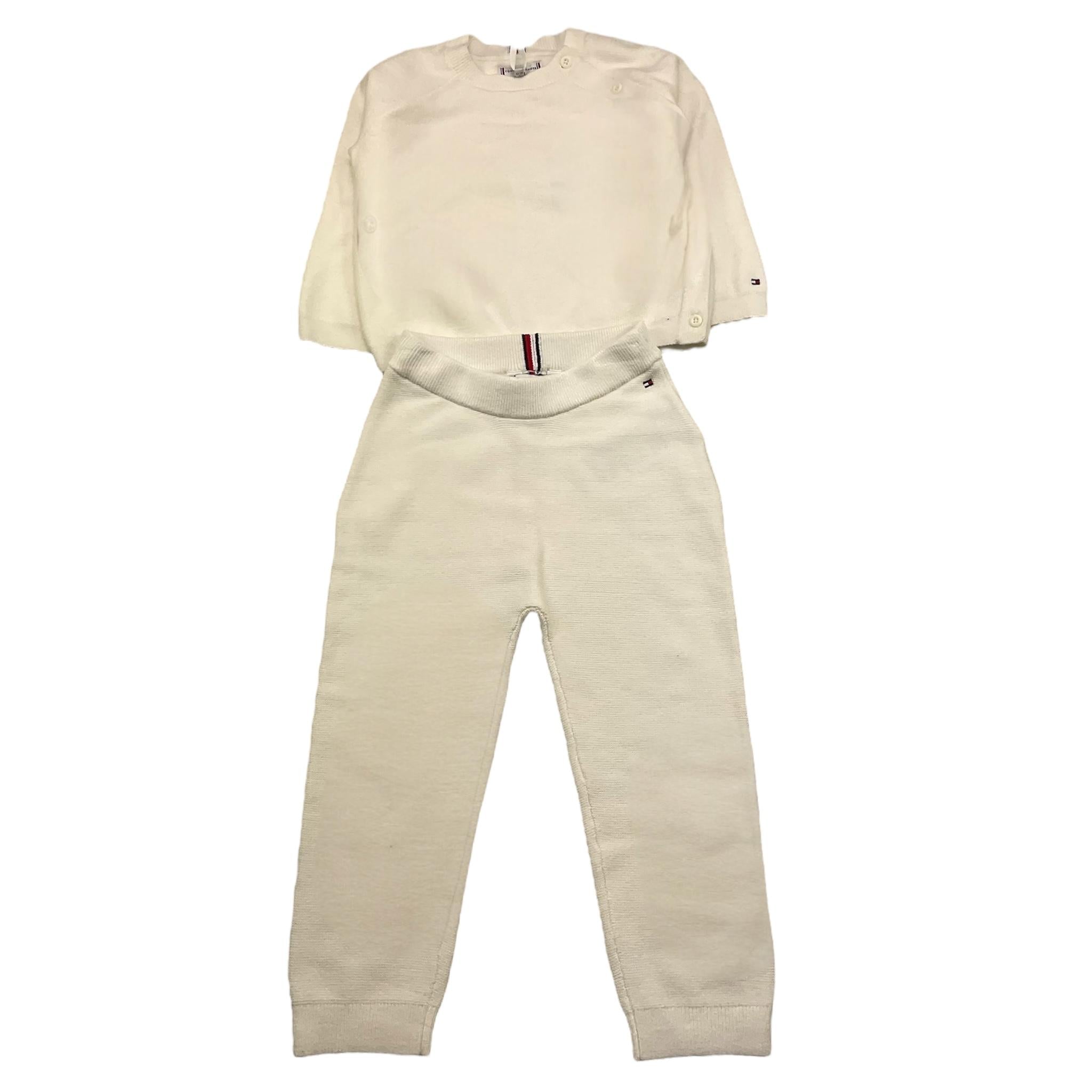 TOMMY HILFIGER completo 2 pezzi maglia-pantalone tinta unita Panna per Neonato KN0K01730 PANNA TOMMY HILFIGER 