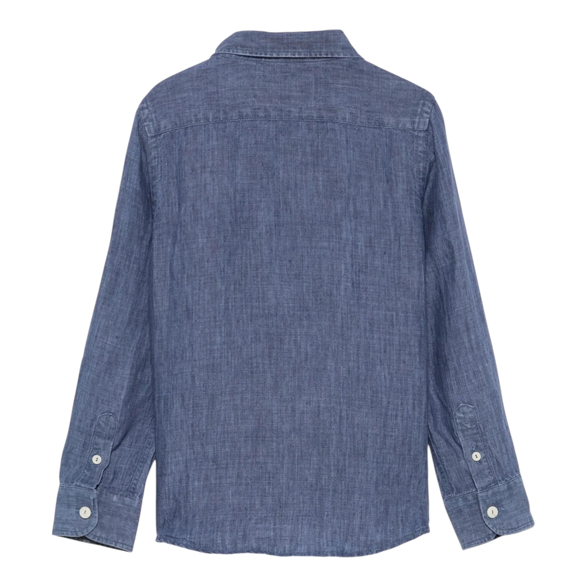 Saint Barth Camicia Manica Lunga Tinta Unita per Neonato AGN0001003N BLU SAINT BARTH 