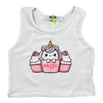 Mousse Canotta Tinta Unita con Stampa per Neonata UNILEOOO BIANCO MOUSSE 