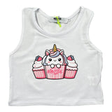 Mousse Canotta Tinta Unita con Stampa per Neonata UNILEOOO BIANCO MOUSSE 