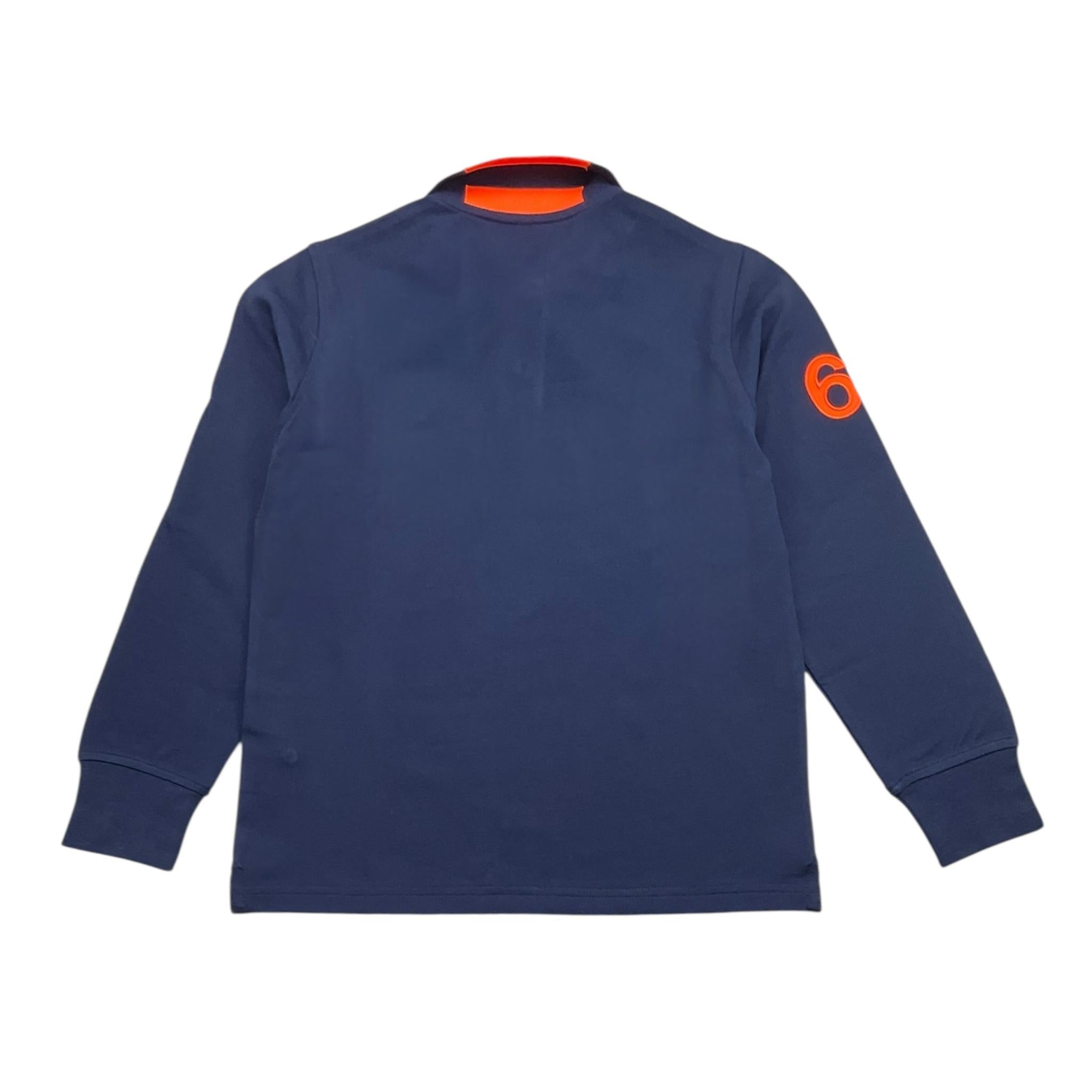 SUN68 polo manica lunga tinta unita con logo in contrasto Blu per Bambino A44312JX BLU SUN68 