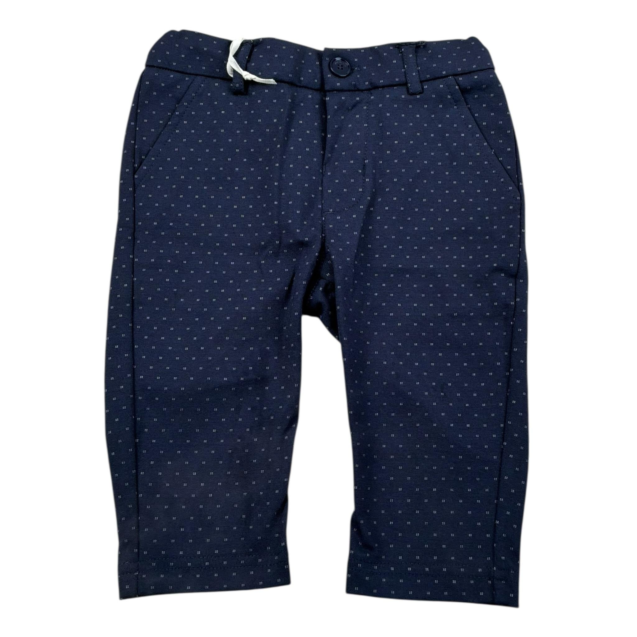 Mini Banda Pantalone Tinta Unita con Elastico In Vita per Neonato 3B622X BLU MINI BANDA 