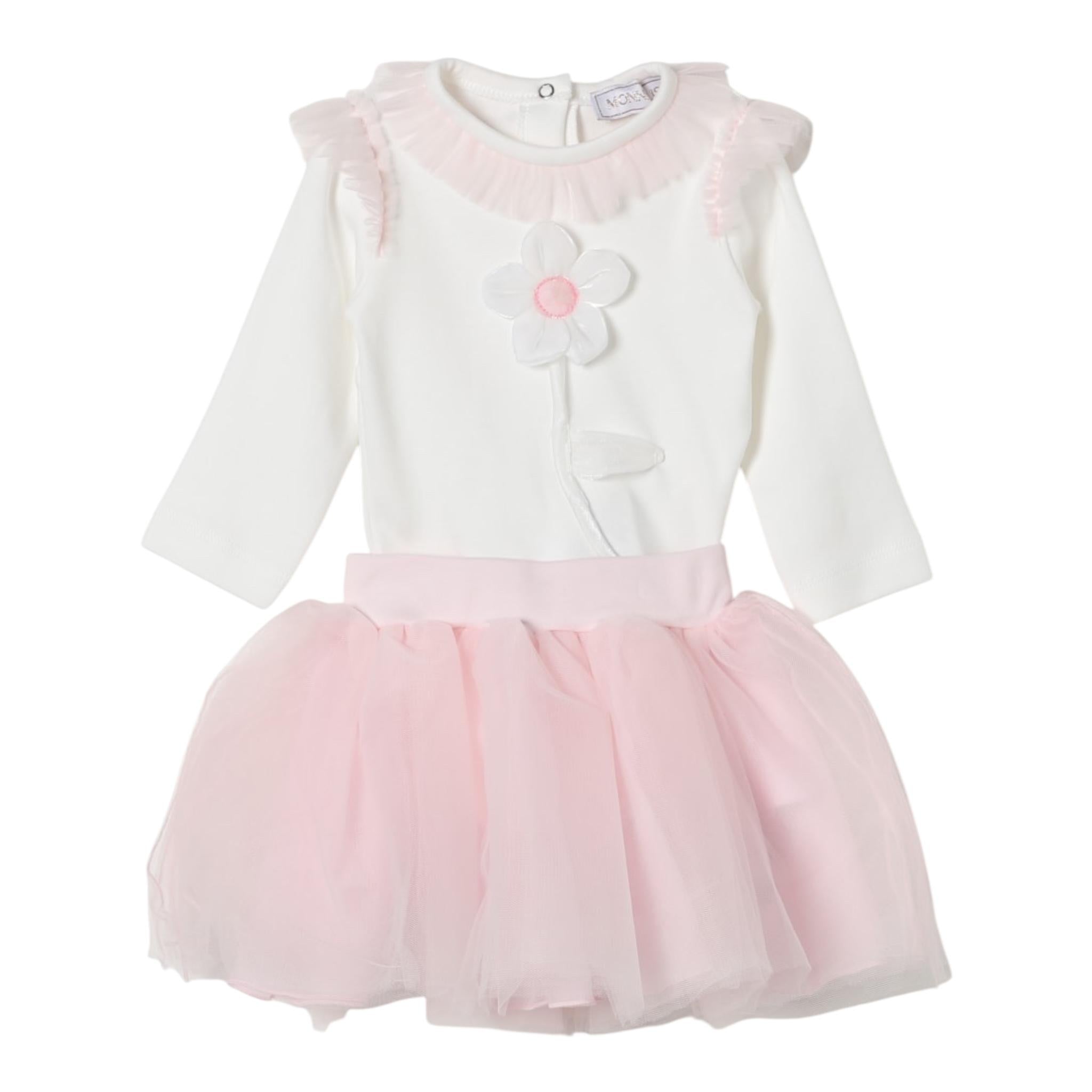 MONNALISA completo 2pz body-gonna bicolore Bianco/rosa per Neonata 35D504 BIANCO/ROSA MONNALISA 