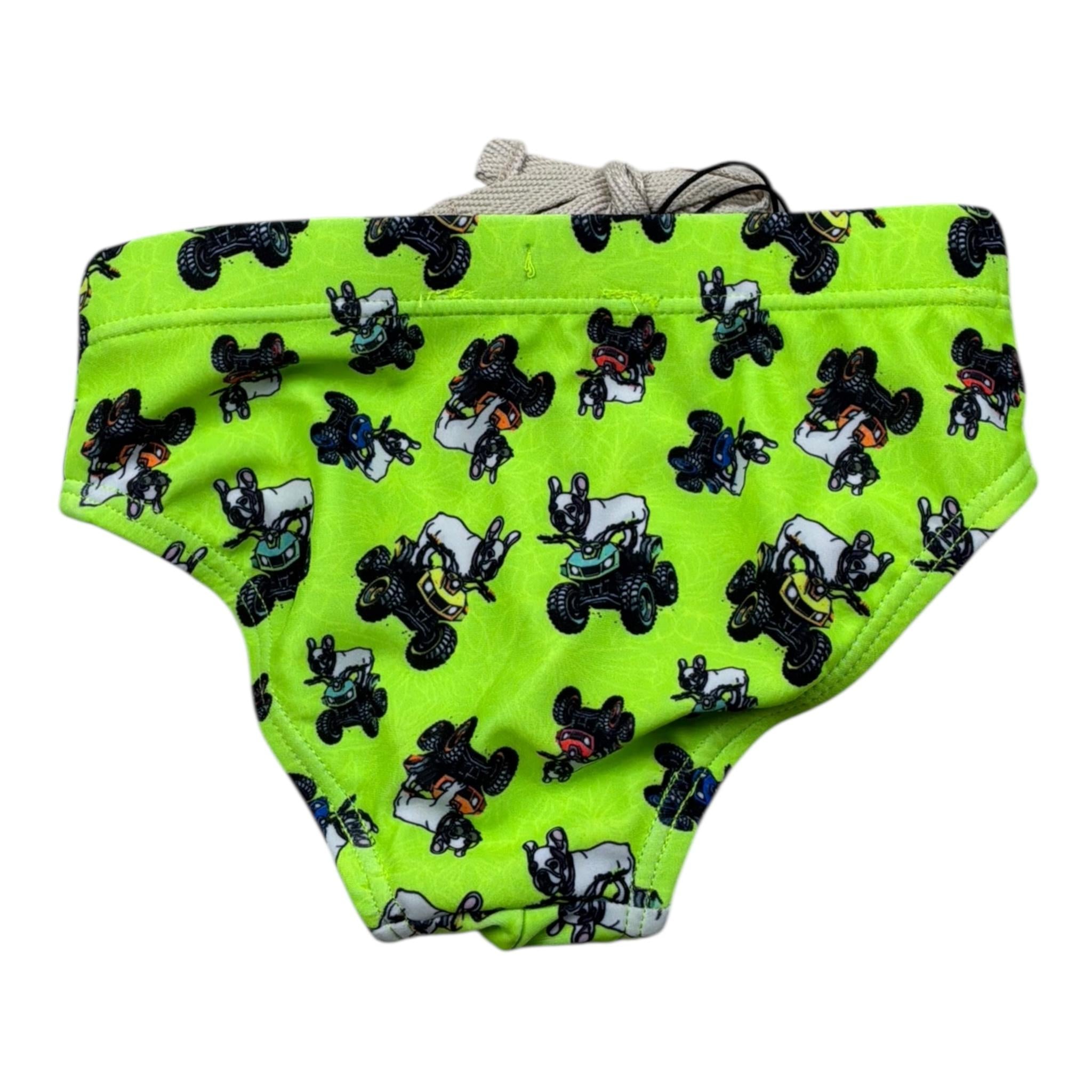 F**K Costume Mutandina Tinta Unita Stampa Fantasia per Neonato FJ25N05SA20X13XX VERDE FLUO F**K 