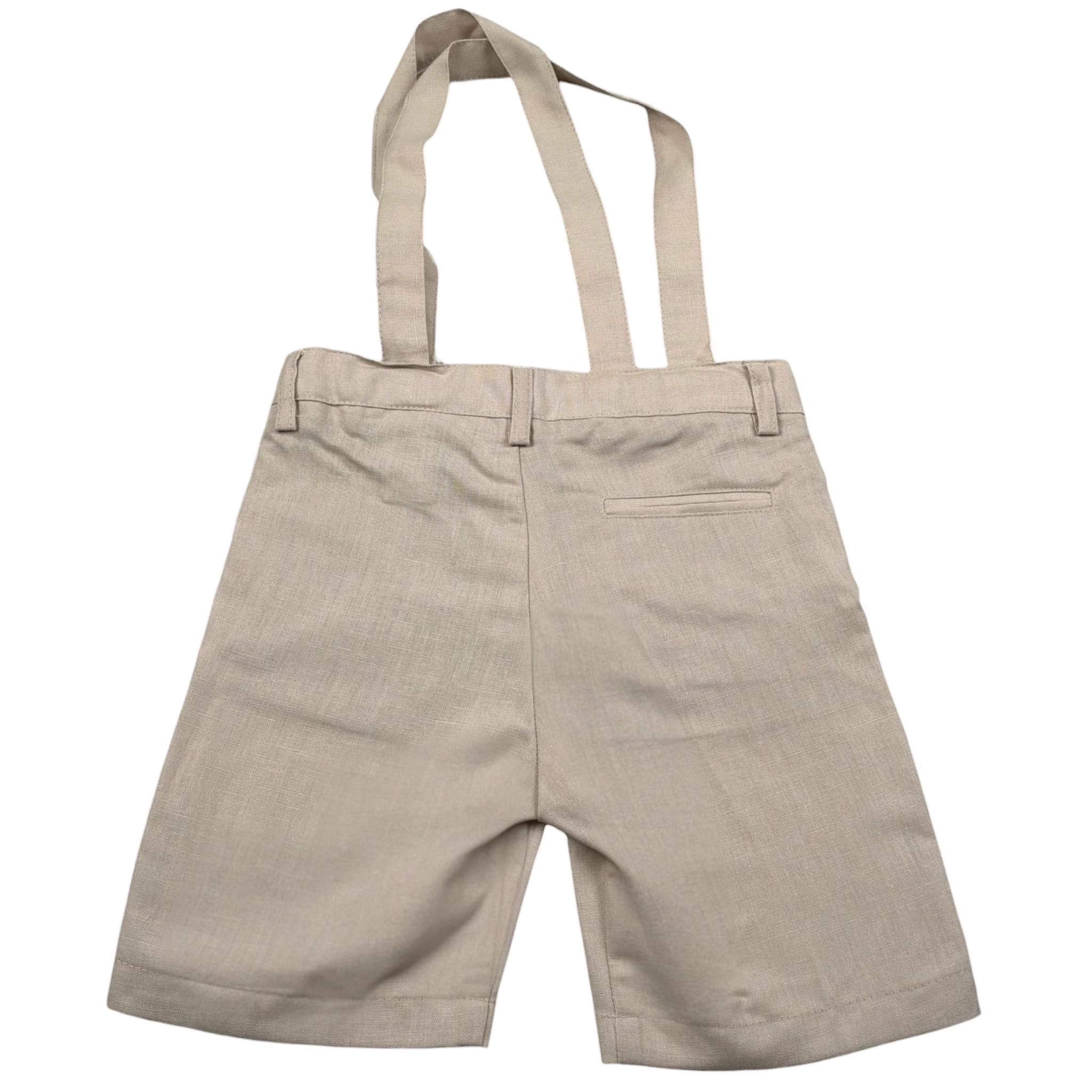 New Gereration Bermuda tinta unita con Bretelle Beige per Neonato 51393N BEIGE NEW GERERATION 