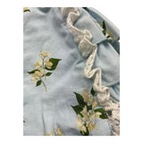 Phi Clothing Baby Mädchen Einfarbiger Strampler mit Rüschen und blauem Blumendruck