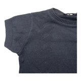 Emanuel Pris – Einfarbiges Strick-T-Shirt mit Rundhalsausschnitt in Blau für Neugeborene